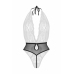 Be Wicked Dina Lace Mesh Halter Bodysuit Black - Open Design