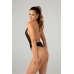 Be Wicked Dina Lace Mesh Halter Bodysuit Black - Open Design