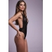 Be Wicked Dina Lace Mesh Halter Bodysuit Black - Open Design