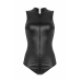 Christine Xenna Wetlook Bodysuit with 2-Way Zipper, Black, S/M