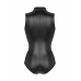 Christine Xenna Wetlook Bodysuit with 2-Way Zipper, Black, S/M