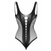 Passion Leana Black Bodystocking with Mesh Design, One Size