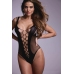 Passion Leana Black Bodystocking with Mesh Design, One Size