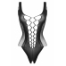 Passion Leana Black Bodystocking with Mesh Design, One Size