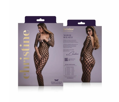 Passion Safiya Fishnet Bodystocking, Open Design, Black, One Size