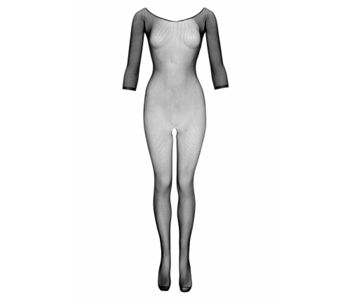 Obsessive Vaera Black Full-Body Catsuit with Decorative Patterns