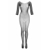Obsessive Vaera Black Full-Body Catsuit with Decorative Patterns