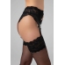 Feel Me Garter Stockings 15 Denier with Wide Floral Lace Band Black