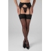 Feel Me Garter Stockings 15 Denier with Wide Floral Lace Band Black
