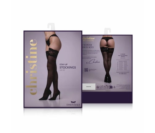Like Me Hold-Up Stockings 20 Denier with Luxury Lace Top Black