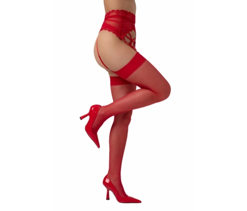 Be Wicked Suspender Stockings Red - Elegant Lingerie Accessory, One Size