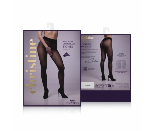 Glorious Anti-Ladder Open Crotch Tights Black - Enhanced Durability Design
