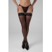 Victorious Luxury Stay-Up Stockings Black 15 Denier Floral Design