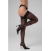 Victorious Luxury Stay-Up Stockings Black 15 Denier Floral Design