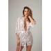 Vixen Lingerie Lace Kimono Set Flower White - Sheer Elegant Robe & String
