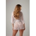 Vixen Lingerie Lace Kimono Set Flower White - Sheer Elegant Robe & String