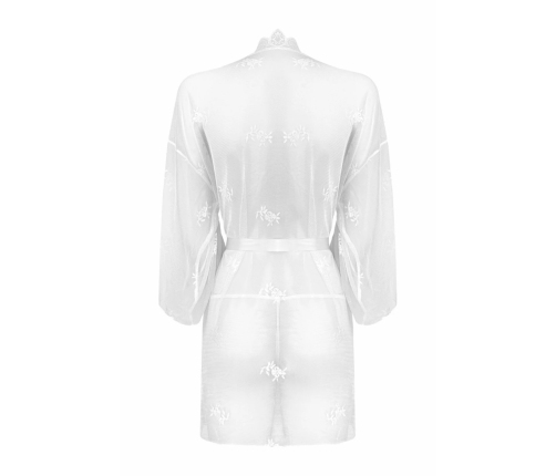 Vixen Lingerie Lace Kimono Set Flower White - Sheer Elegant Robe & String
