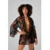 Obsessive Graceful Lace Kimono with Elegant Scalloped Edges, Black