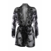 Obsessive Graceful Lace Kimono with Elegant Scalloped Edges, Black