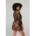 Obsessive Graceful Lace Kimono with Elegant Scalloped Edges, Black