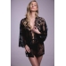 Obsessive Graceful Lace Kimono with Elegant Scalloped Edges, Black