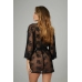 Obsessive Graceful Lace Kimono with Elegant Scalloped Edges, Black
