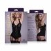 Vixson Marzia 2-Piece Suspender Corset Set Black Lace Adjustable Fit