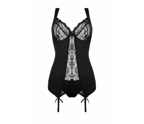 Vixson Marzia 2-Piece Suspender Corset Set Black Lace Adjustable Fit