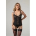 Vixson Marzia 2-Piece Suspender Corset Set Black Lace Adjustable Fit