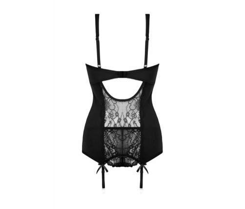 Vixson Marzia 2-Piece Suspender Corset Set Black Lace Adjustable Fit