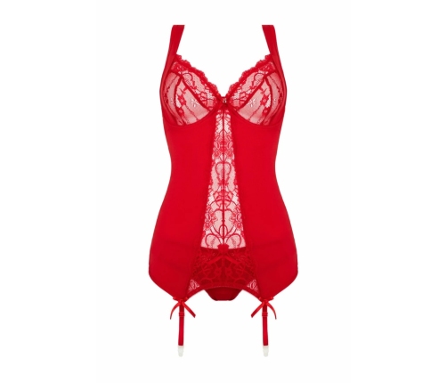 Cottelli Collection Marzia Red Lingerie Set with Suspenders, 2-Piece