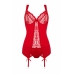 Cottelli Collection Marzia Red Lingerie Set with Suspenders, 2-Piece