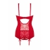 Cottelli Collection Marzia Red Lingerie Set with Suspenders, 2-Piece