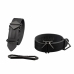 LOCKINK Adjustable Leather Wrist and Ankle Cuffs Set Black 34cm