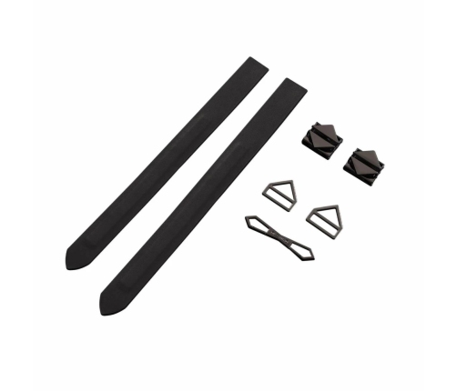 LOCKINK Adjustable Leather Wrist and Ankle Cuffs Set Black 34cm