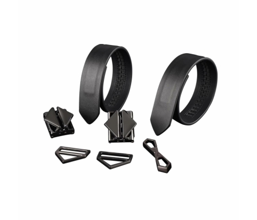 LOCKINK Adjustable Leather Wrist and Ankle Cuffs Set Black 34cm