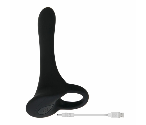 Evolved Cock Armor Rechargeable Silicone Vibrating Ring Black