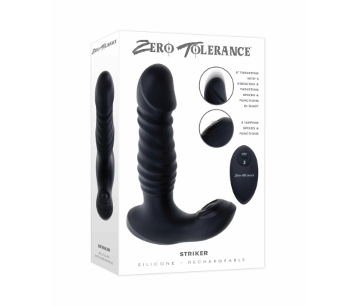 Zero Tolerance Striker Anal Vibe Silicone Intimate Machine Black USB