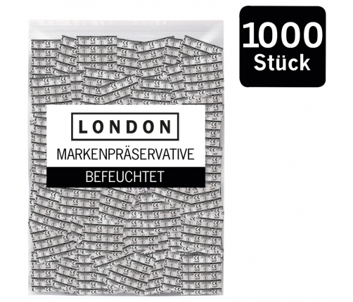 London Classic Transparent Condoms Silicone Lubricated 1000 pcs Regular 52mm