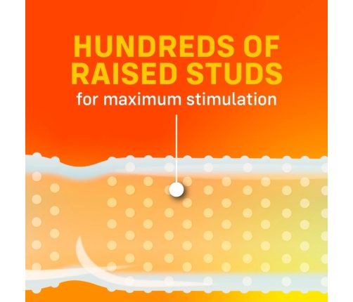 ONE Super Studs 12-Pack - Textured Latex Protective Covers, Vegan, 53 mm