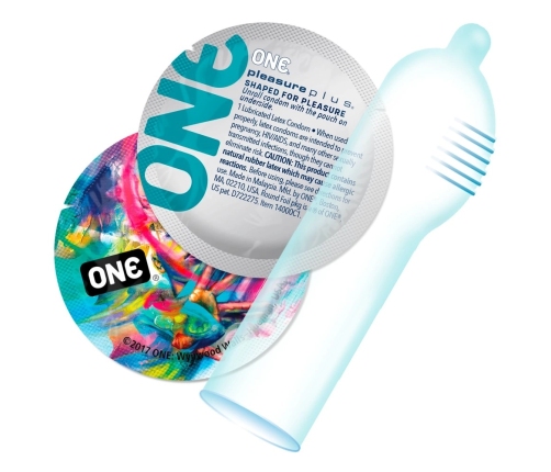 ONE Pleasure Plus 12-Pack Advanced Contoured Latex Condoms