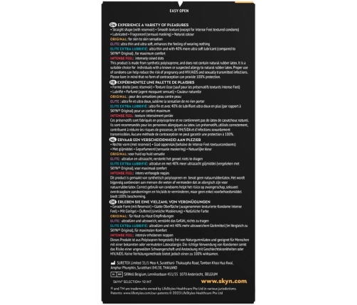 SKYN Selection+ Sensoprene Latex-Free Condom Variety Pack 10 pcs