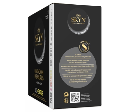 SKYN Unknown Pleasures Assorted Latex-Free Condom Set 42+5 Free, 53 mm