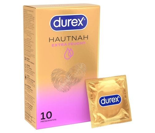 Durex Hautnah Extra Moisture 10 pcs Anatomical Latex Condoms 56mm
