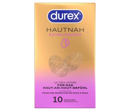 Durex Hautnah Extra Moisture 10 pcs Anatomical Latex Condoms 56mm