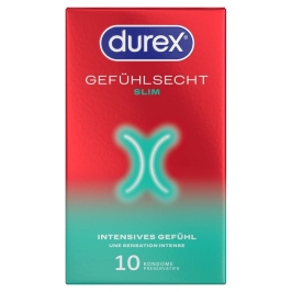 Durex Gefuhlsecht Slim 10-pack Anatomical Thin Latex Condoms