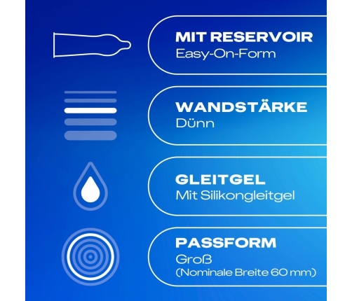 Durex Gefuhlsecht Extra Gross XXL 10 pcs - Large Anatomical Condoms 60mm