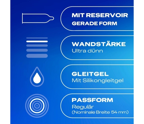 Durex Gefuhlsecht Ultra Thin 10-Pack Premium Latex Condoms 56mm