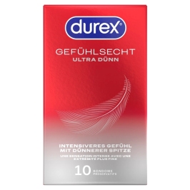 Durex Gefuhlsecht Ultra Thin 10-Pack Premium Latex Condoms 56mm