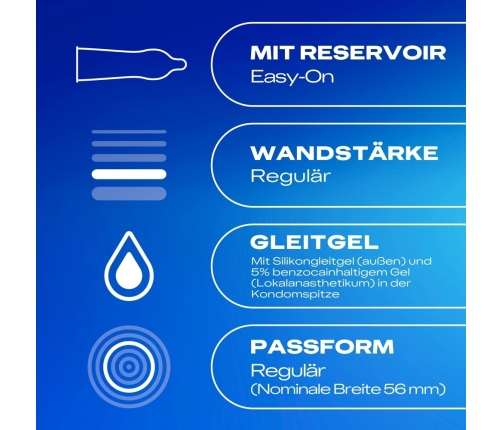 Durex Performa Easy-On 10 pcs - Extended Duration, Anatomical Shape